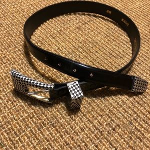 Gorgeous Italian Calfskin Black Leather Belt by Vicenza in Size 28
